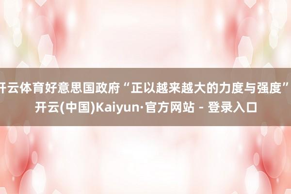 开云体育好意思国政府“正以越来越大的力度与强度”-开云(中国)Kaiyun·官方网站 - 登录入口
