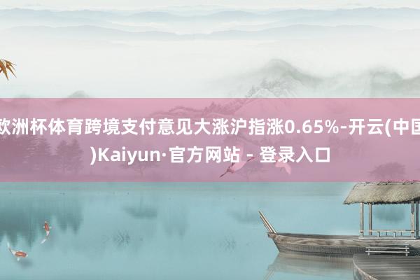 欧洲杯体育跨境支付意见大涨沪指涨0.65%-开云(中国)Kaiyun·官方网站 - 登录入口