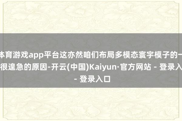 体育游戏app平台这亦然咱们布局多模态寰宇模子的一个很遑急的原因-开云(中国)Kaiyun·官方网站 - 登录入口