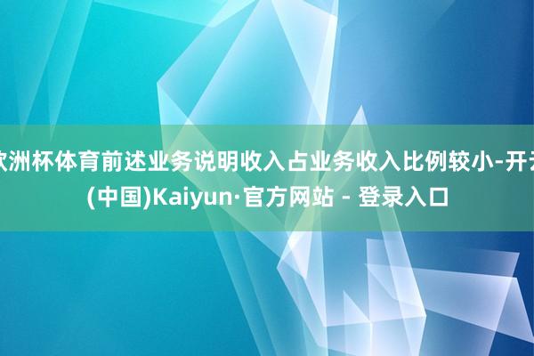 欧洲杯体育前述业务说明收入占业务收入比例较小-开云(中国)Kaiyun·官方网站 - 登录入口