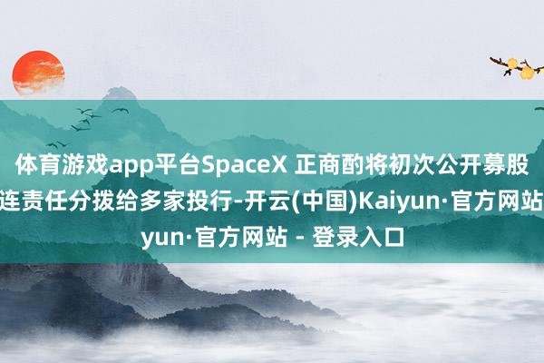 体育游戏app平台SpaceX 正商酌将初次公开募股（IPO）关连责任分拨给多家投行-开云(中国)Kaiyun·官方网站 - 登录入口