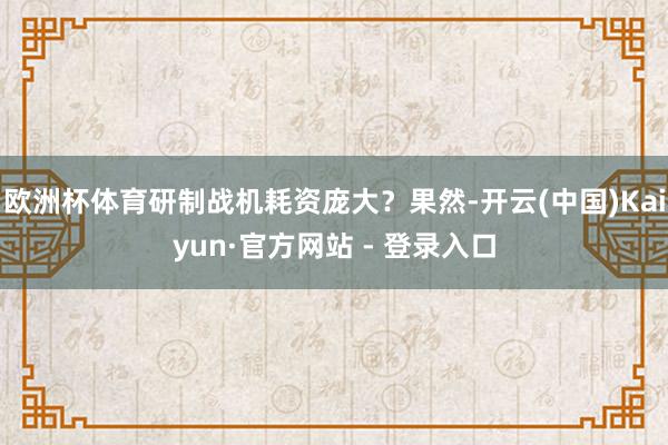 欧洲杯体育研制战机耗资庞大?果然-开云(中国)Kaiyun·官方网站 - 登录入口
