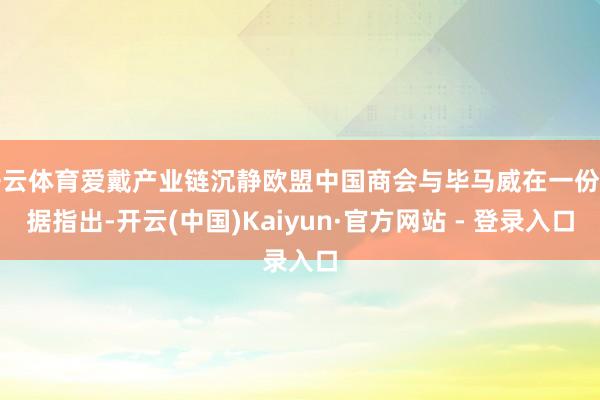 开云体育爱戴产业链沉静欧盟中国商会与毕马威在一份证据指出-开云(中国)Kaiyun·官方网站 - 登录入口