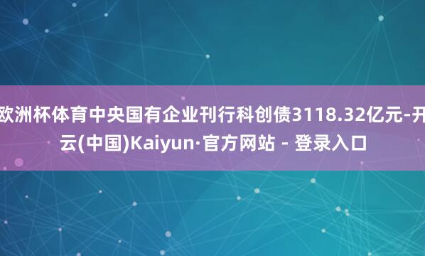 欧洲杯体育中央国有企业刊行科创债3118.32亿元-开云(中国)Kaiyun·官方网站 - 登录入口